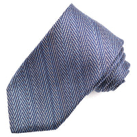 Navy, Charcoal, Tiffany Blue, and Silver Stripe Woven Jacquard Silk Tie by Dion Neckwear