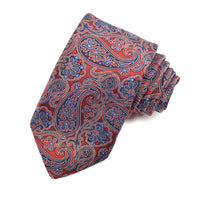 Rosetto, Bluette, and Latte Teardrop Floral Woven Jacquard Silk Tie by Dion Neckwear