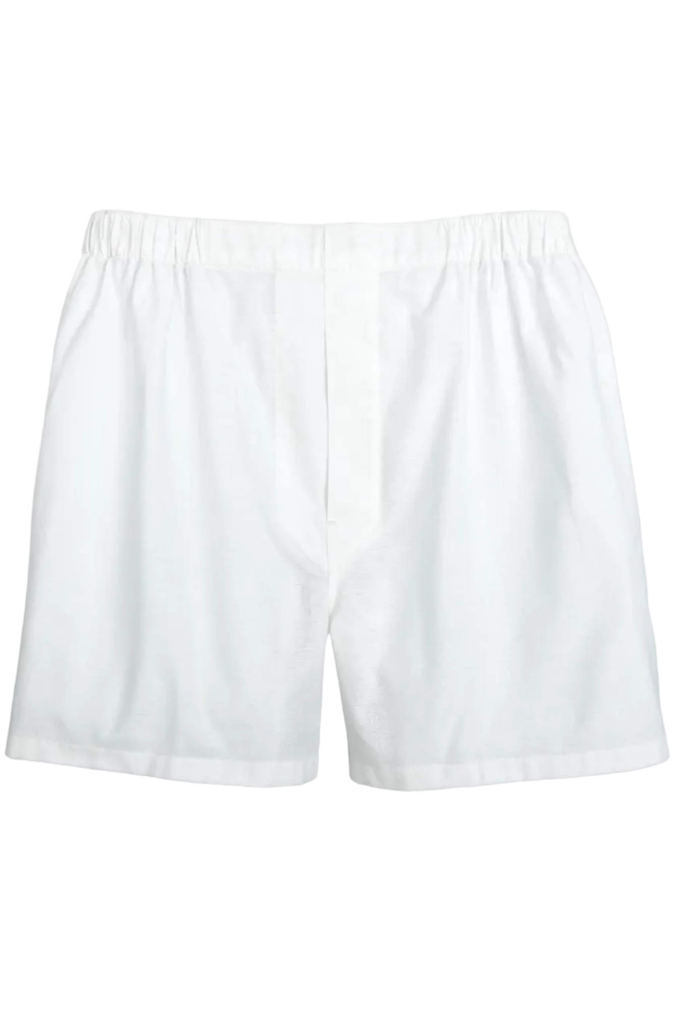 'Kingston' Solid Oxford Full Make Cotton Boxer Shorts in White (4 Pack) by Batton