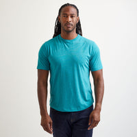 Westwood Village V-Inset Crew Neck T-Shirt in Teal Mix by Left Coast Tee