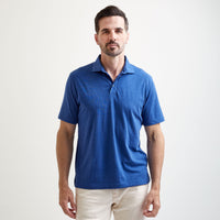 Bel Air Cutaway Collar Polo in Bright Blue Mix by Left Coast Tee
