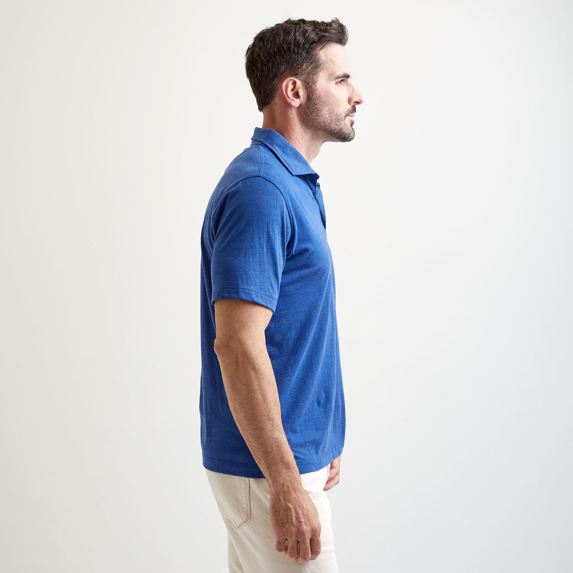 Bel Air Cutaway Collar Polo in Bright Blue Mix by Left Coast Tee