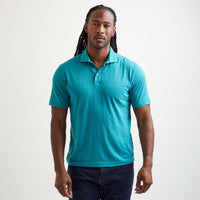 Bel Air Cutaway Collar Polo in Teal Mix by Left Coast Tee