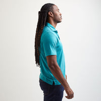 Bel Air Cutaway Collar Polo in Teal Mix by Left Coast Tee