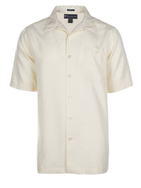 'Hail For The Tail' Embroidered Lobster Tail Short Sleeve Resort Hawaiian Shirt in Ivory by Weekender