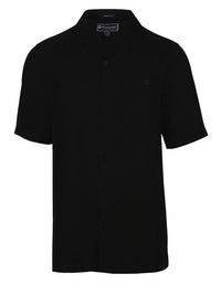 'Hail For The Tail' Embroidered Lobster Tail Short Sleeve Resort Hawaiian Shirt in Black by Weekender