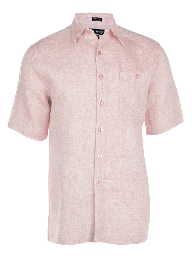 Pure Linen Short Sleeve Shirt in Pink Isle by Weekender