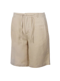 St. Barts Linen Blend Drawstring Shorts in Khaki by Weekender
