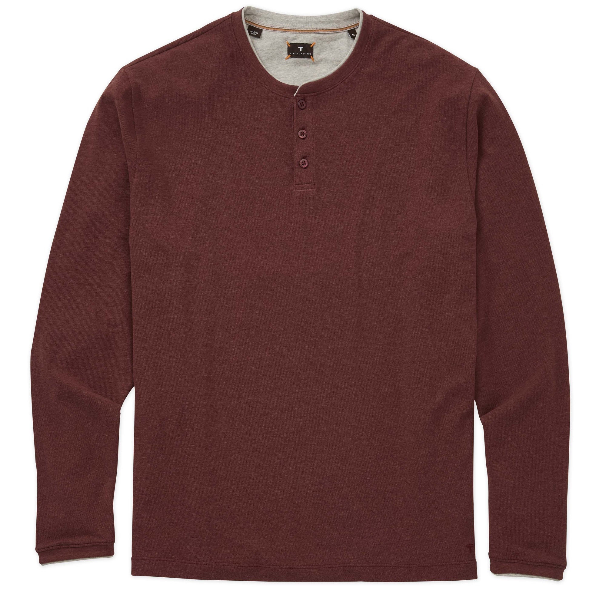 Kipa Cotton Long Sleeve Pique Henley in Choice of Colors by Left Coast Tee
