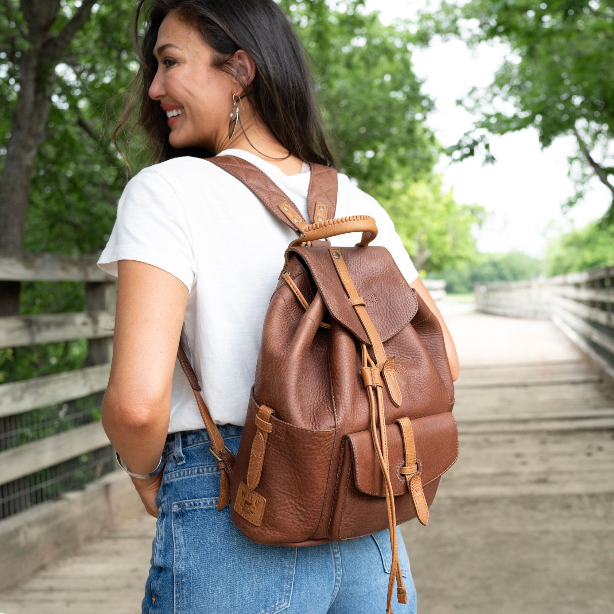 Rainier Leather Backpack in Cognac/Tan by Will Leather Goods