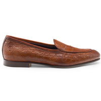 Mica Crocodile Slip-On Loafer in Cognac by Zelli Italia