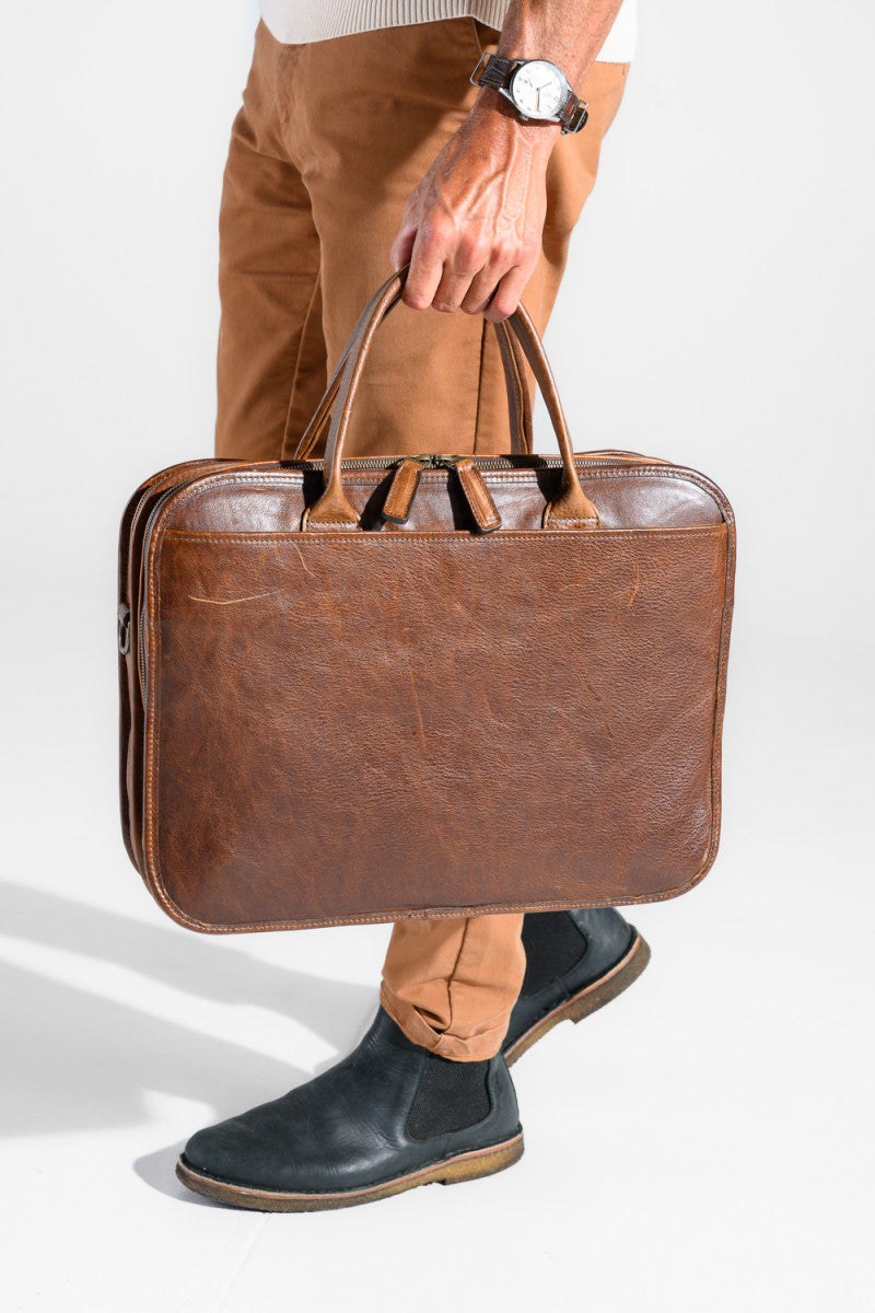 Miller Standard Attache in Titan Milled Brown by Moore & Giles