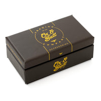 14K Gold Plated Rope Border Oval Cufflinks and Tie Bar Gift Set