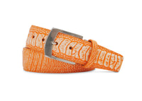 Sueded Ostrich Leg Belt in Orange by Brookes & Hyde
