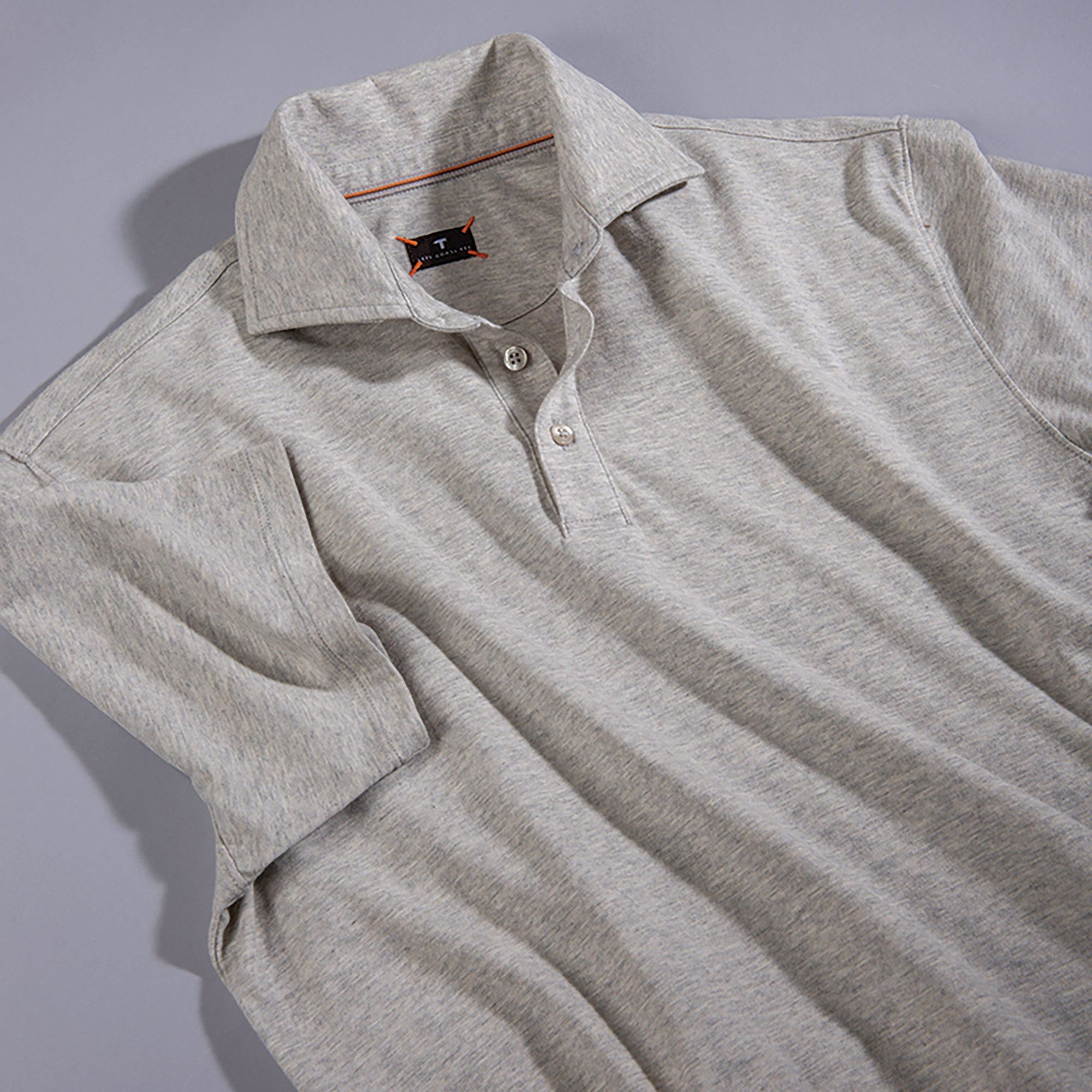 Superfine Hairline Polo in Light Grey by Left Coast Tee