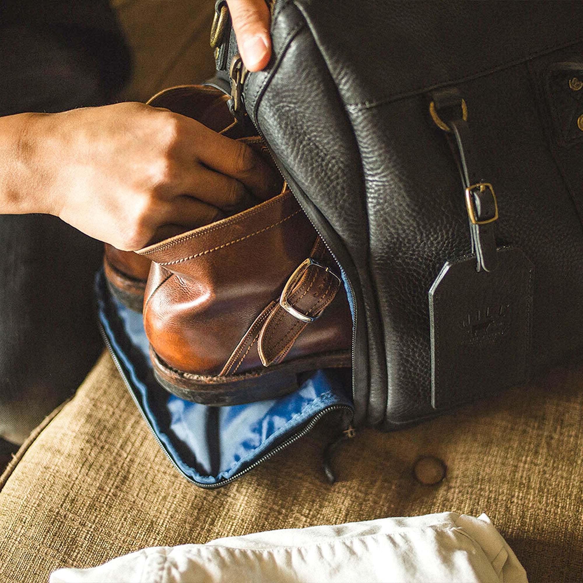 Atticus Leather Shoe Duffle in Black by Will Leather Goods