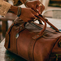 Atticus Leather Shoe Duffle in Cognac by Will Leather Goods