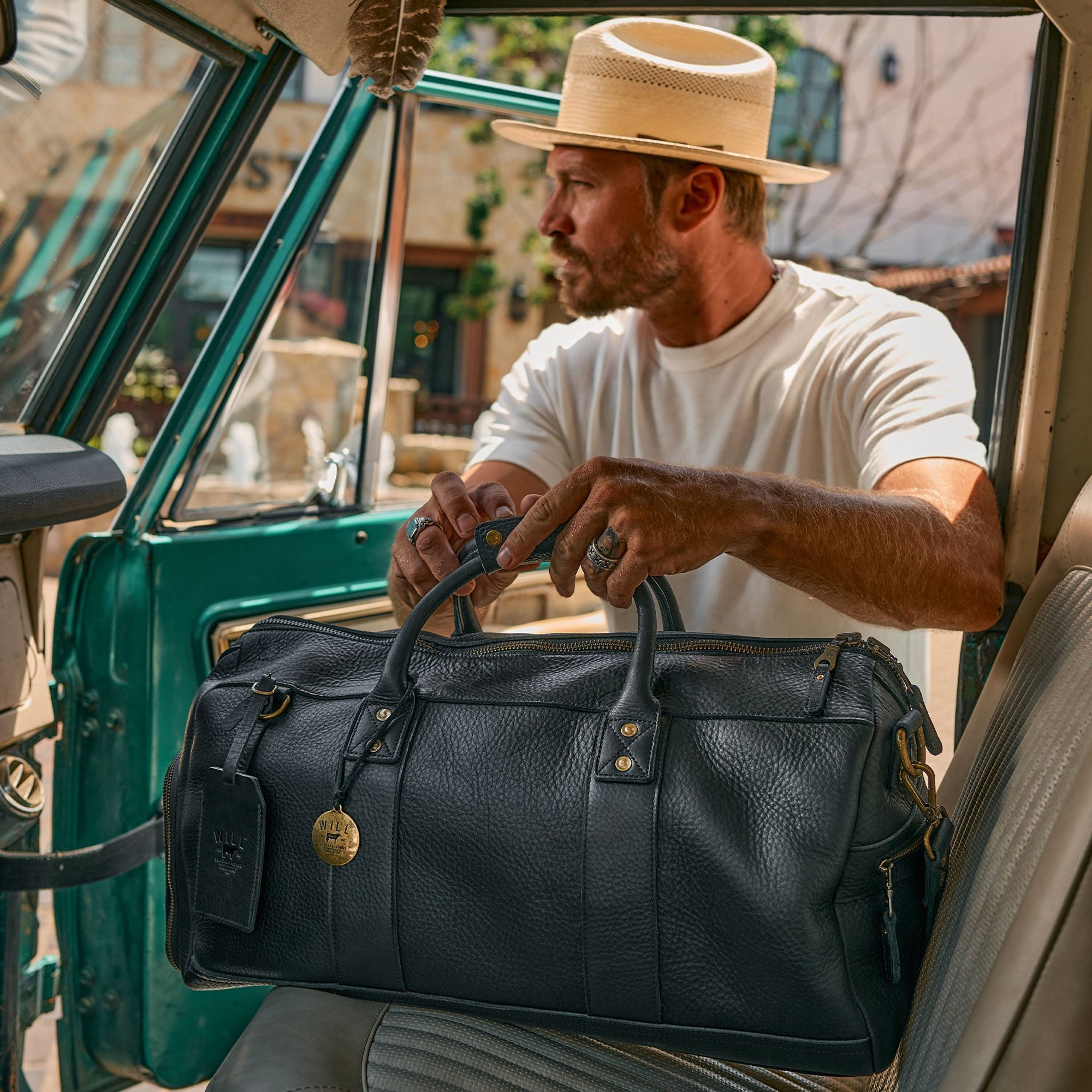 Atticus Leather Shoe Duffle in Black by Will Leather Goods