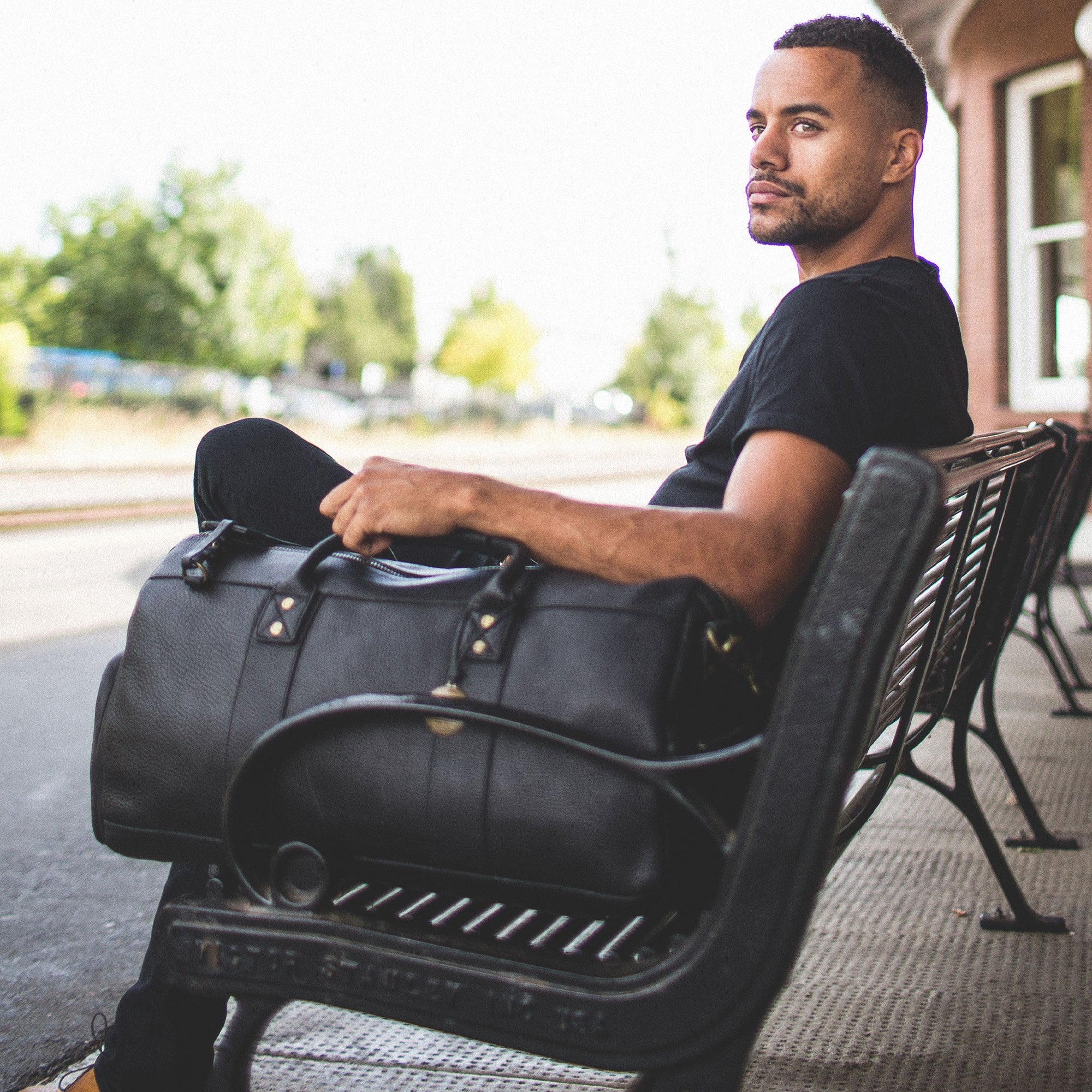 Atticus Leather Shoe Duffle in Black by Will Leather Goods