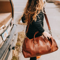 Atticus Leather Shoe Duffle in Cognac by Will Leather Goods