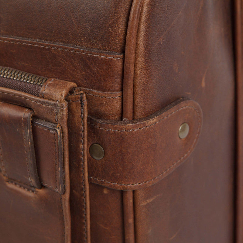 Parker Carry-On Suitcase in Baldwin Oak Leather by Moore & Giles