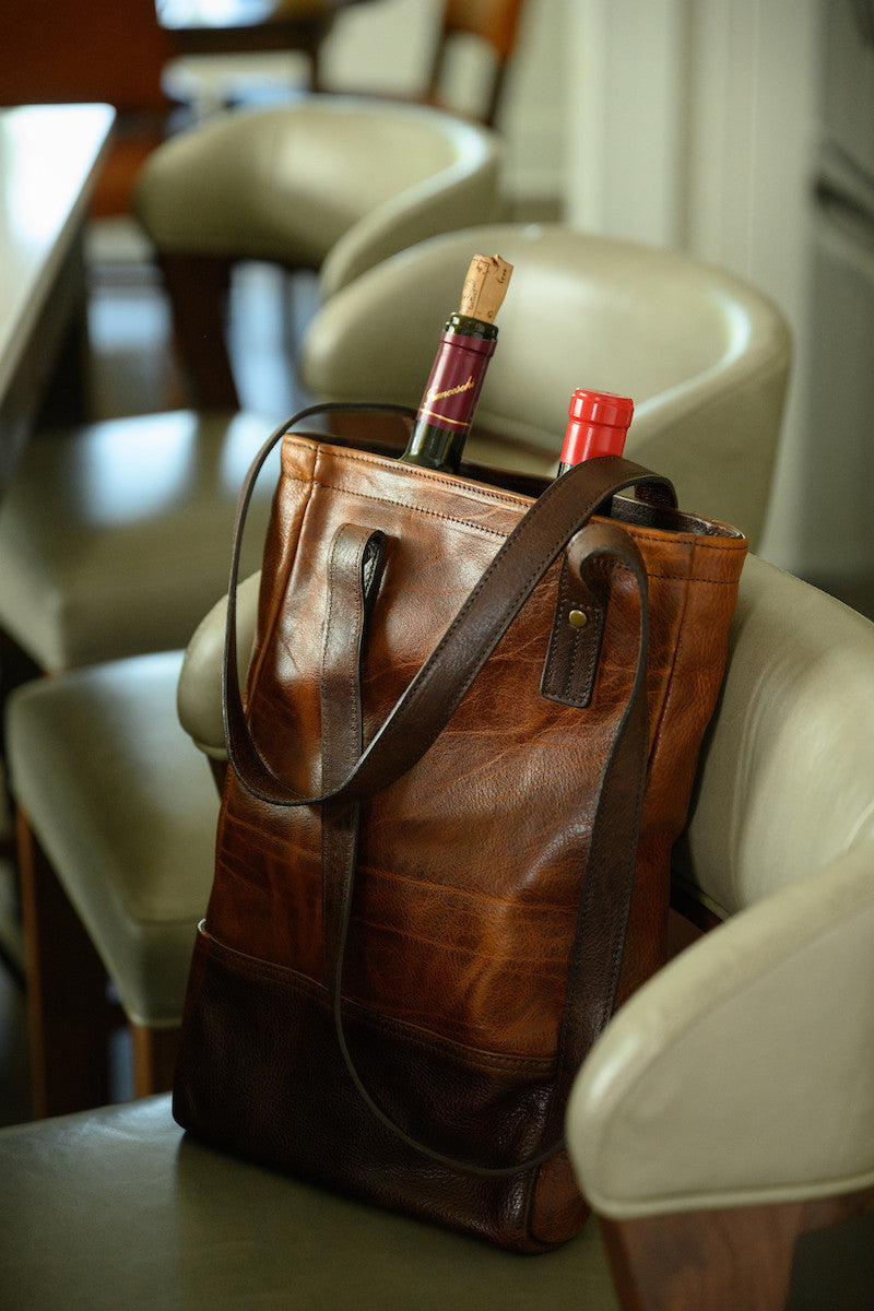 Petty Bottle Tote in Titan Milled Honey by Moore & Giles