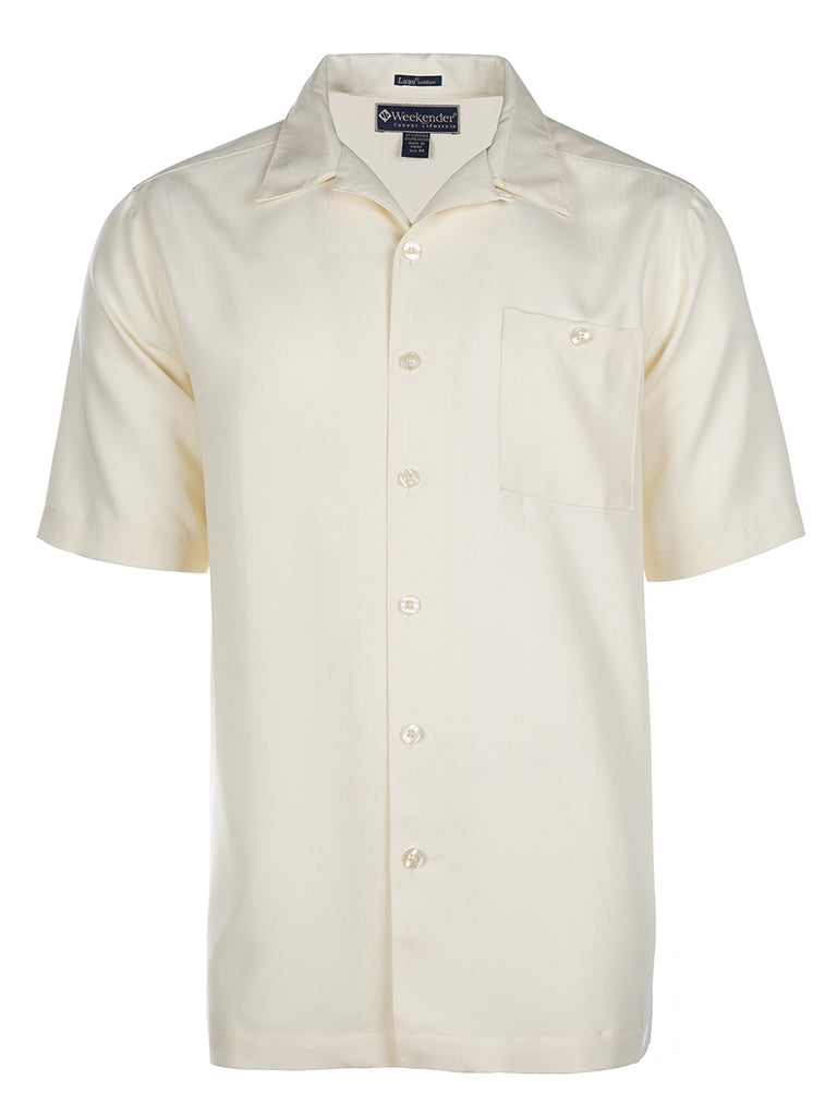 'Old Fashioned Guy' Embroidered Cocktail Short Sleeve Resort Hawaiian Shirt in Ivory by Weekender