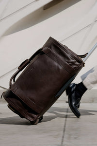 Nova - The Original Leather Garment Roller Duffle in Chocolate by Wool & Oak