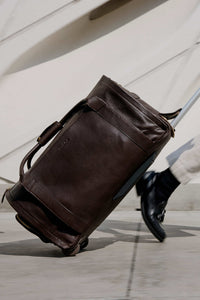 Nova - The Original Leather Garment Roller Duffle in Chocolate by Wool & Oak