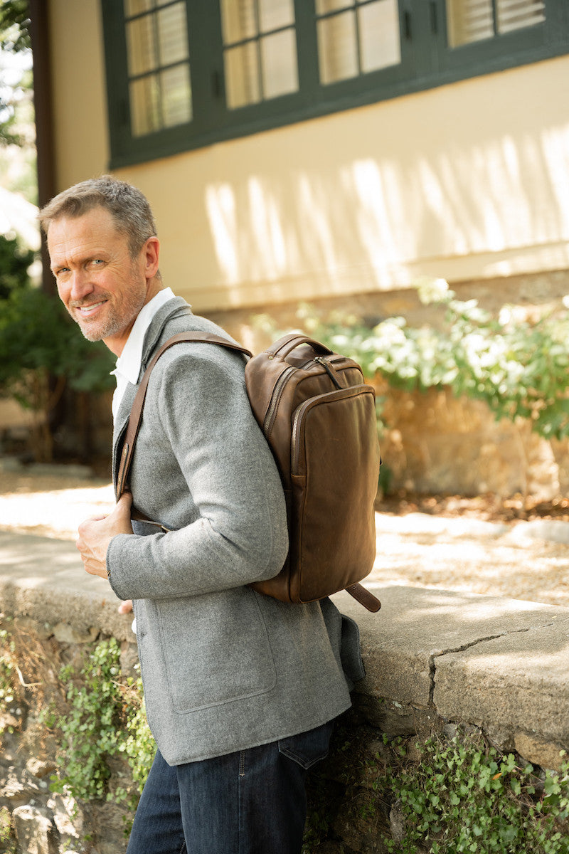 Quinn Commuter Backpack in Baldwin Oak by Moore & Giles