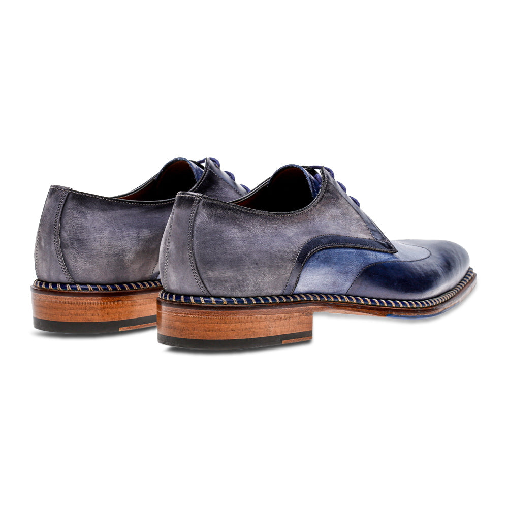 Veloce Wingtip Derby in Blue/Anthracite by Jose Real