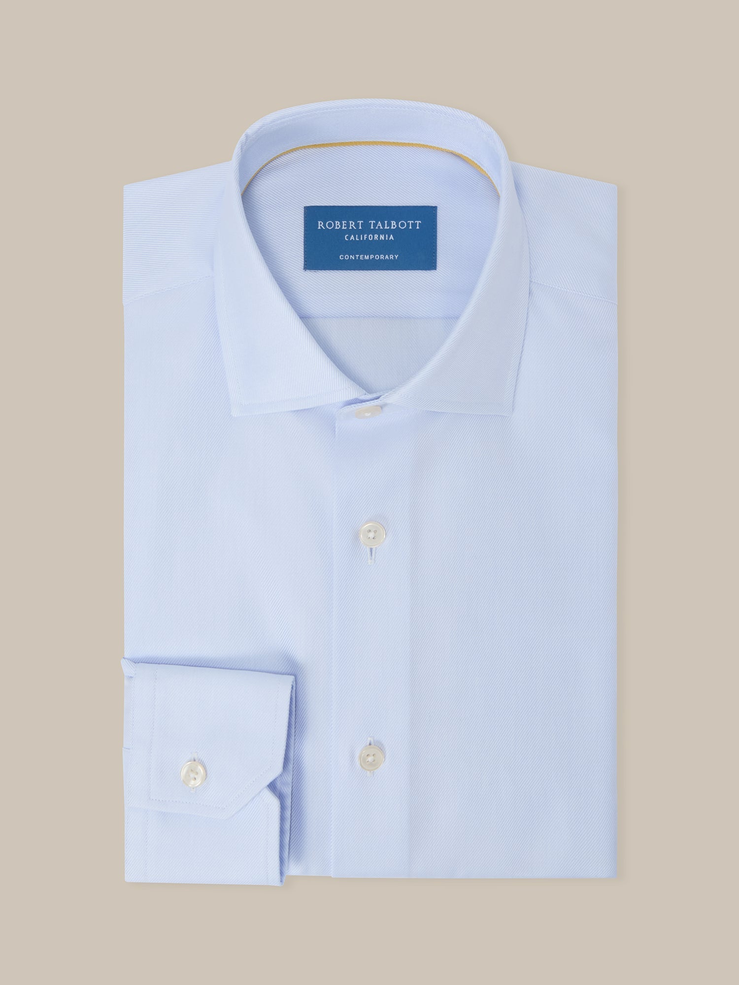 Reynolds Double Twill Cotton Shirt in Light Blue by Robert Talbott