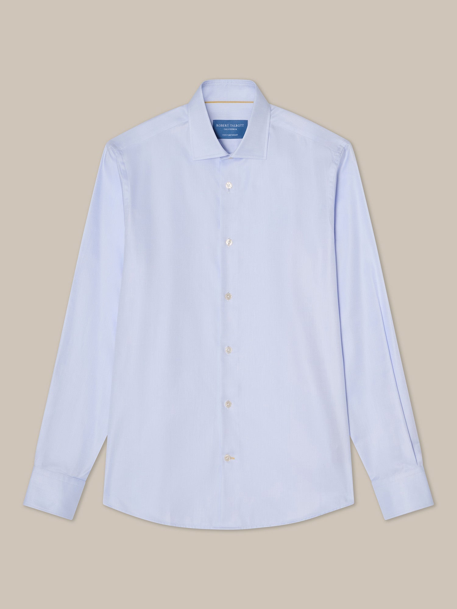 Reynolds Double Twill Cotton Shirt in Light Blue by Robert Talbott