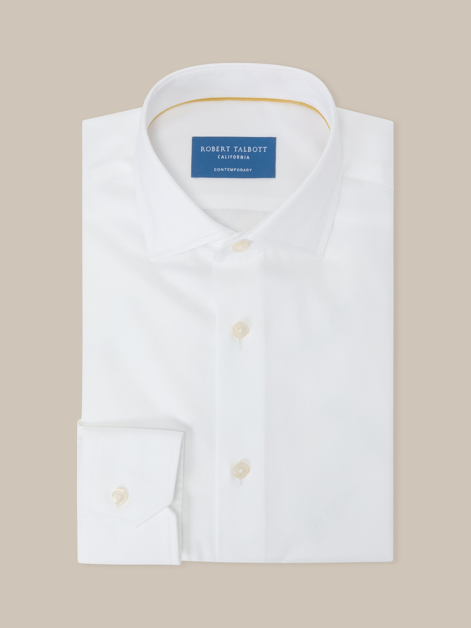 Reynolds Double Twill Cotton Shirt in White by Robert Talbott