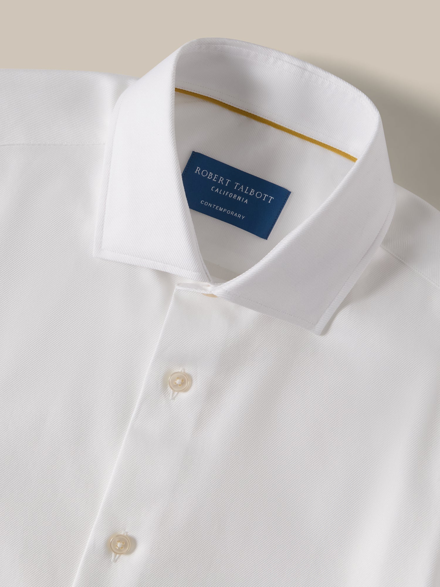 Reynolds Double Twill Cotton Shirt in White by Robert Talbott
