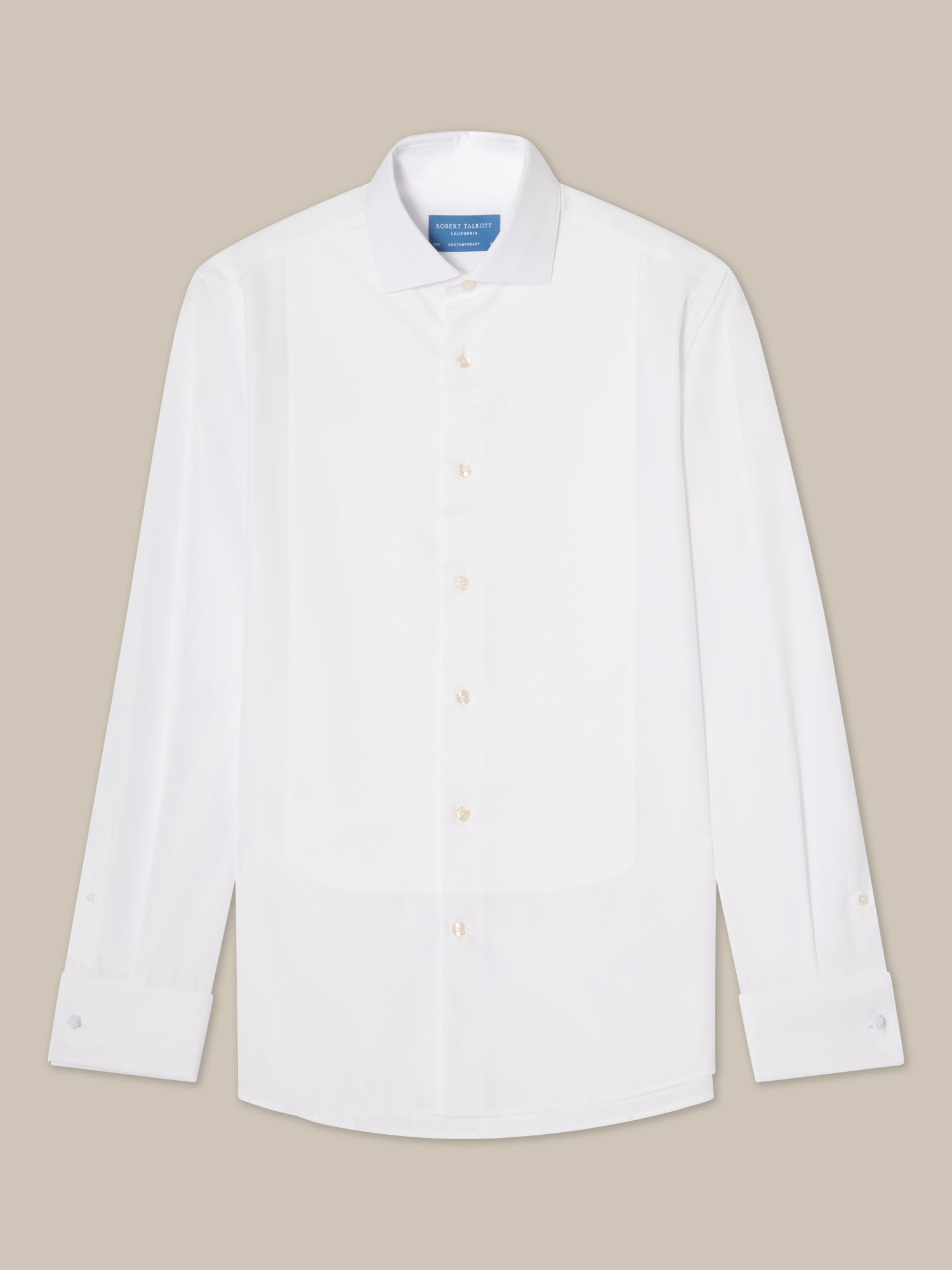 Reynolds Pique Bib Formal Shirt in White by Robert Talbott