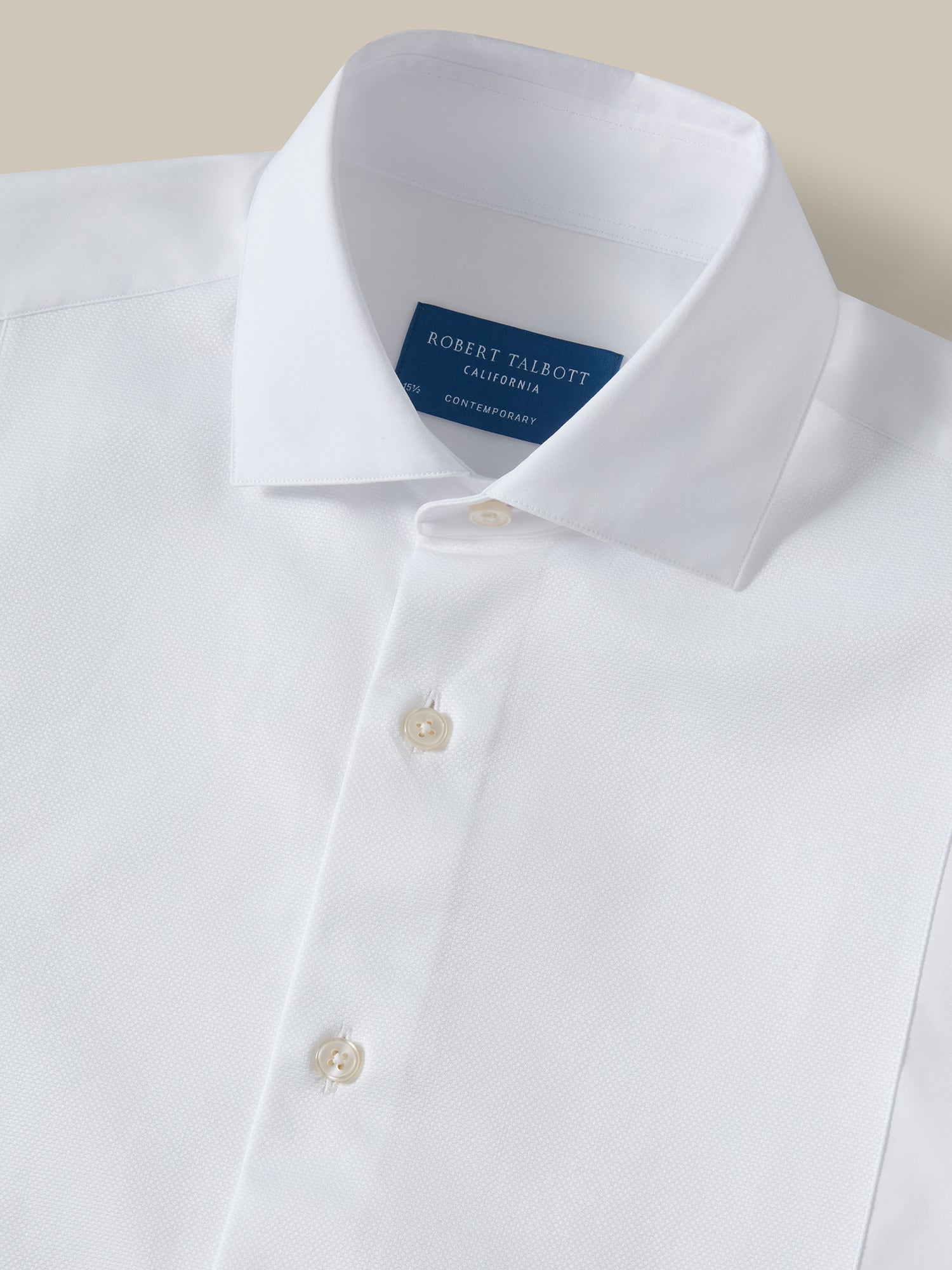 Reynolds Pique Bib Formal Shirt in White by Robert Talbott