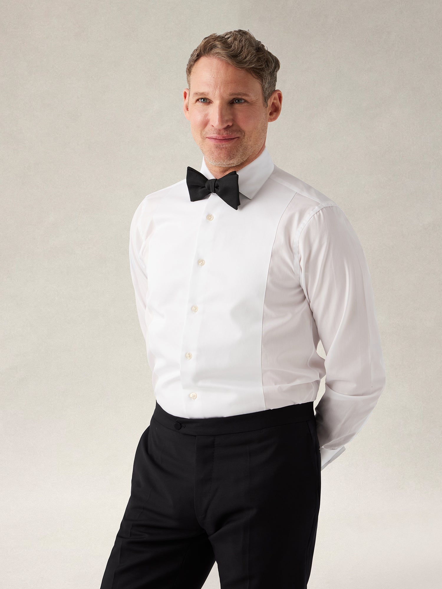 Reynolds Pique Bib Formal Shirt in White by Robert Talbott