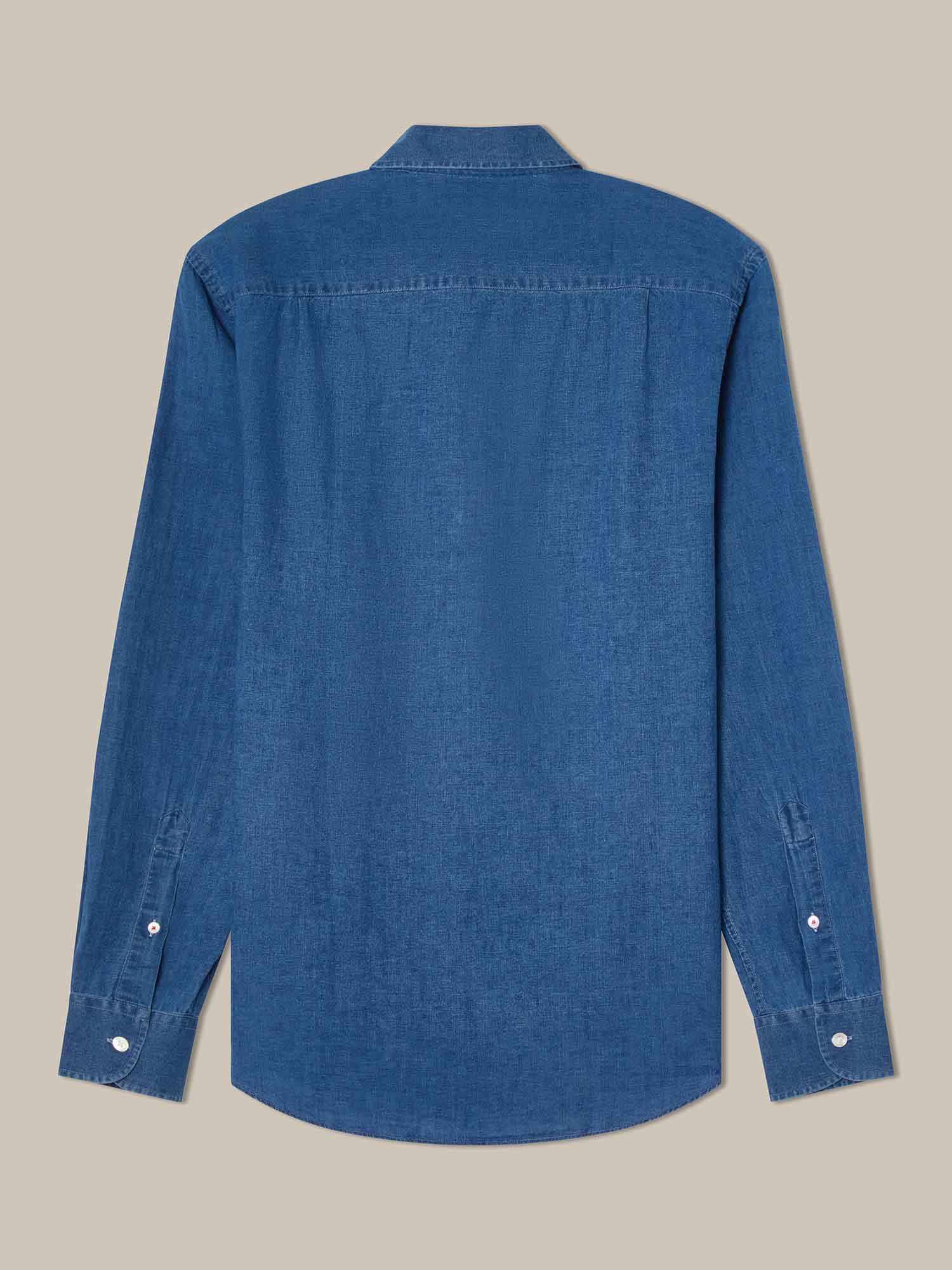 Morgan Linen-Cotton Shirt in Light Denim Wash Blue by Robert Talbott