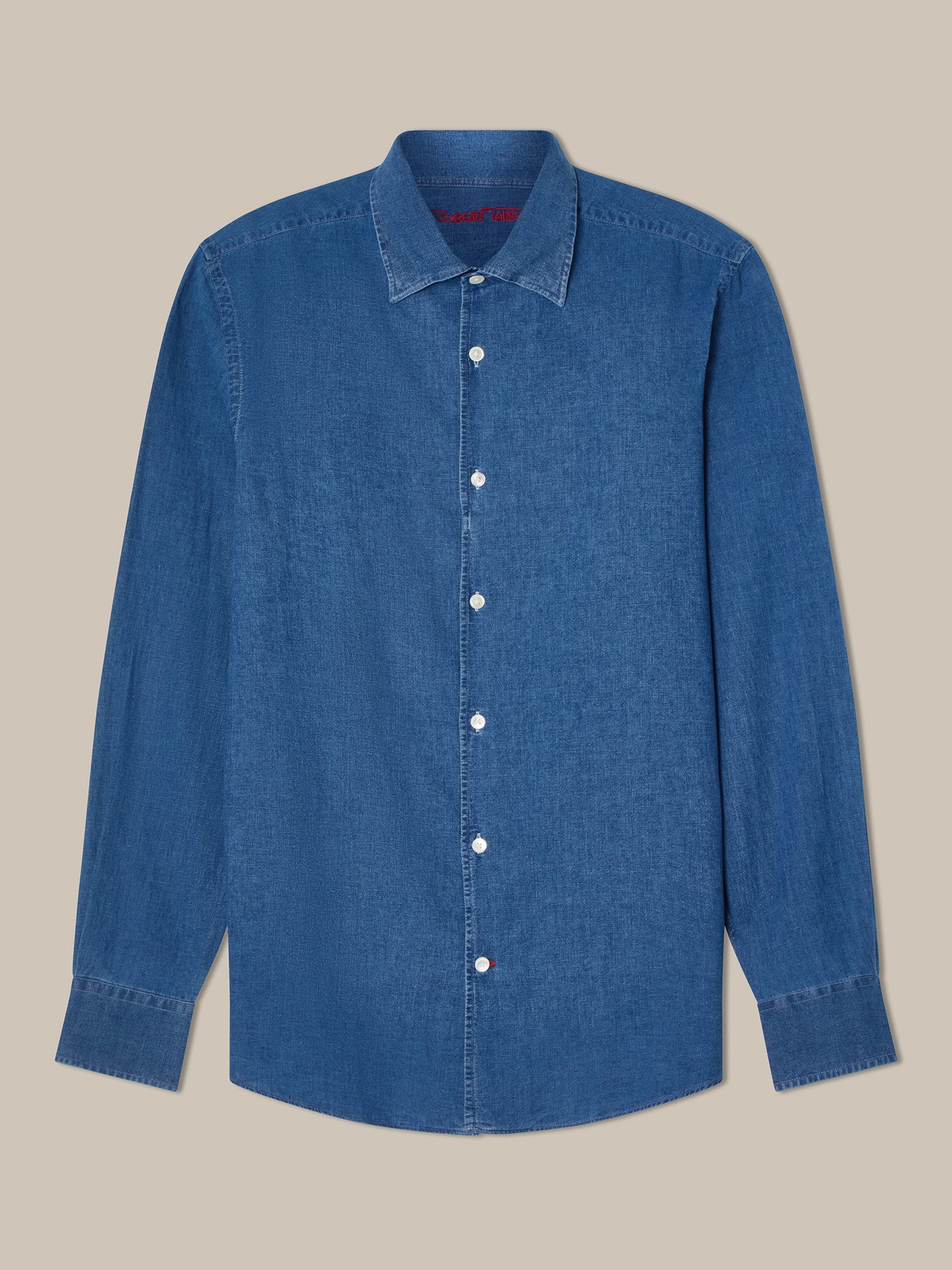 Morgan Linen-Cotton Shirt in Light Denim Wash Blue by Robert Talbott