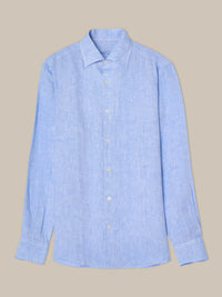 Morgan French Linen Shirt in Blue by Robert Talbott