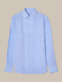 Morgan French Linen Shirt in Blue by Robert Talbott