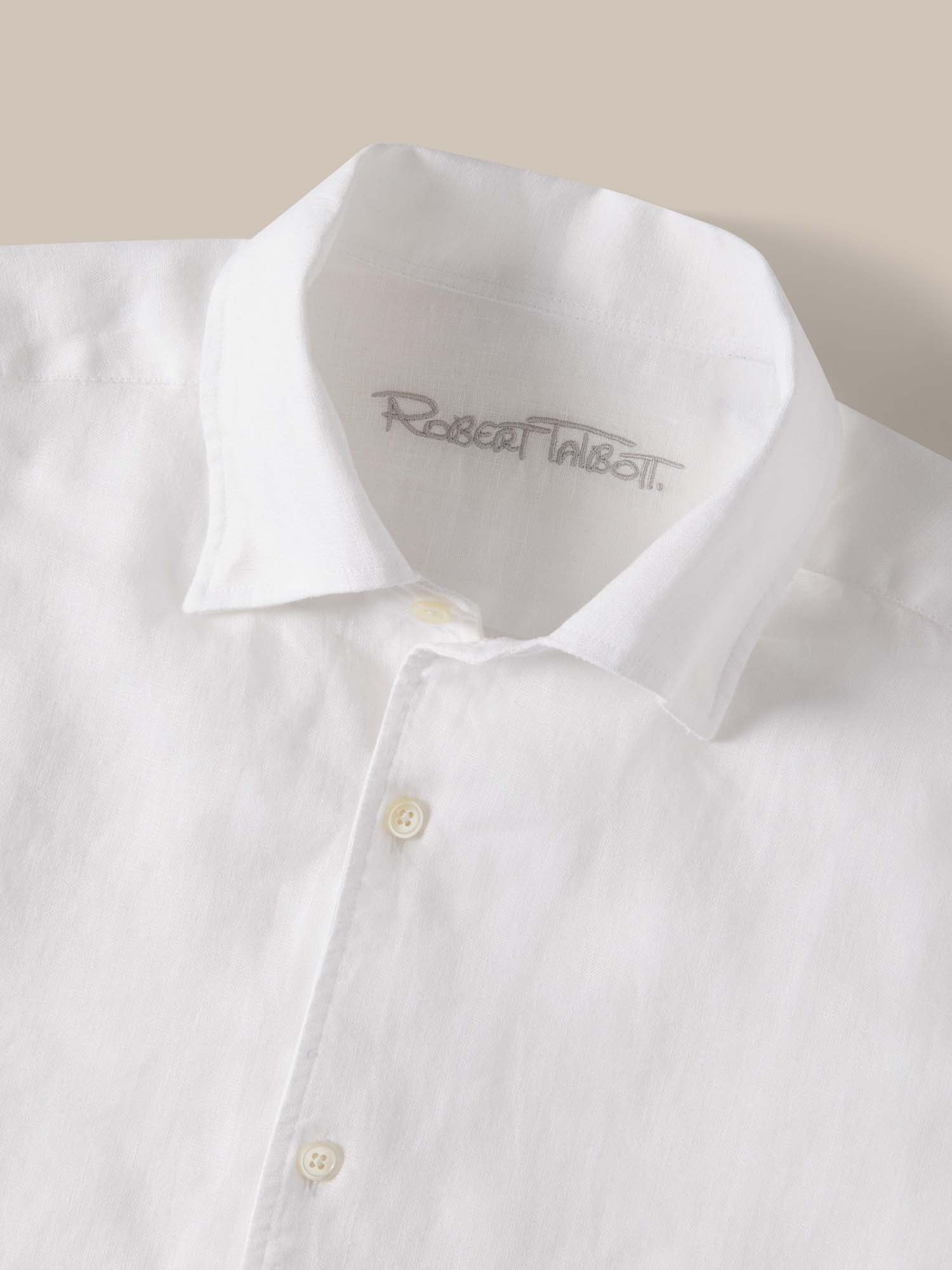 Morgan French Linen Shirt in White by Robert Talbott