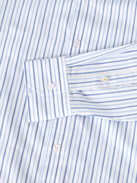 Reynolds Ultra Light Weight Brushed Stripe Shirt in Light Blue Multi by Robert Talbott
