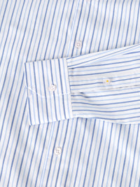 Reynolds Ultra Light Weight Brushed Stripe Shirt in Light Blue Multi by Robert Talbott