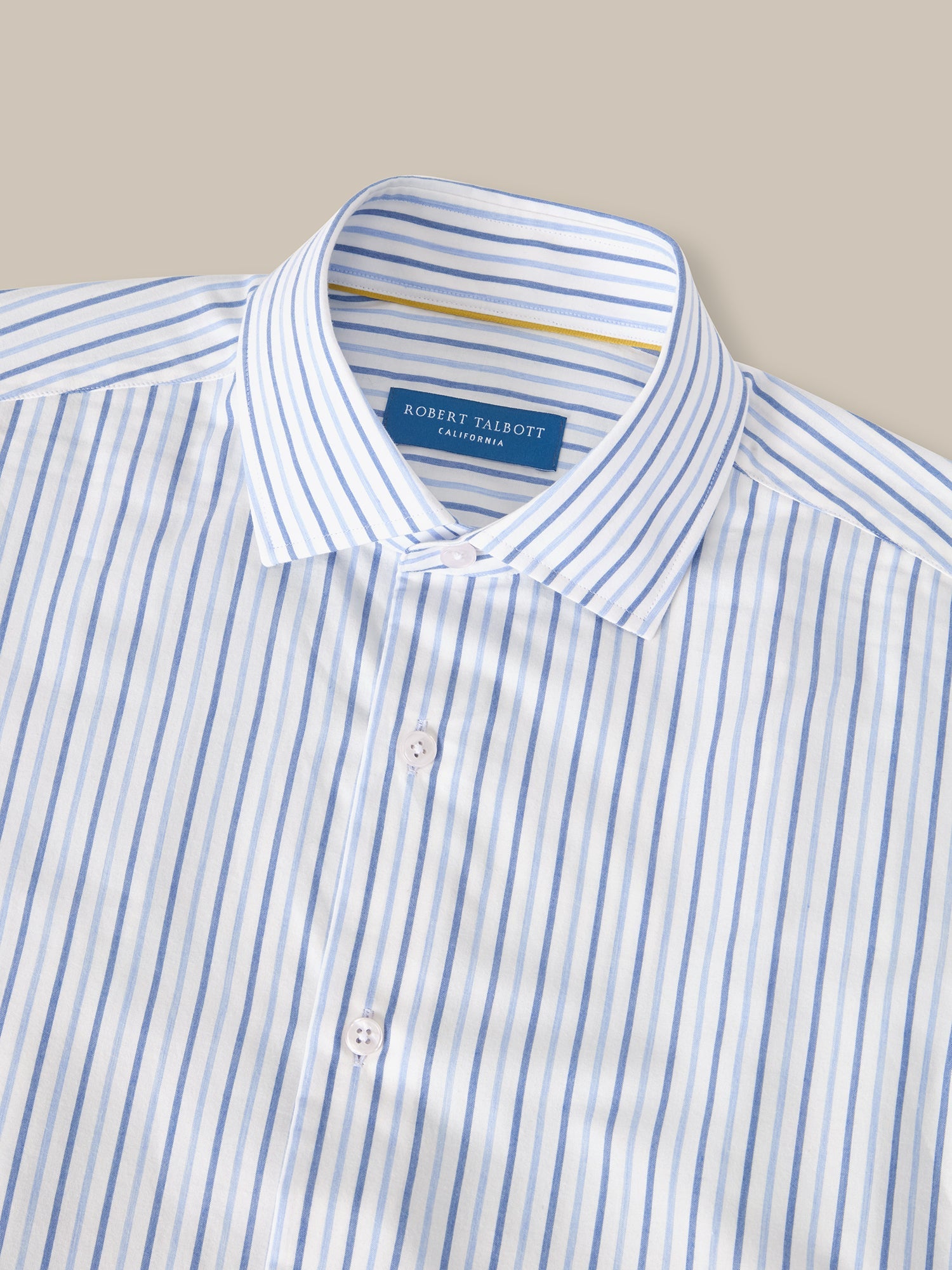 Reynolds Ultra Light Weight Brushed Stripe Shirt in Light Blue Multi by Robert Talbott