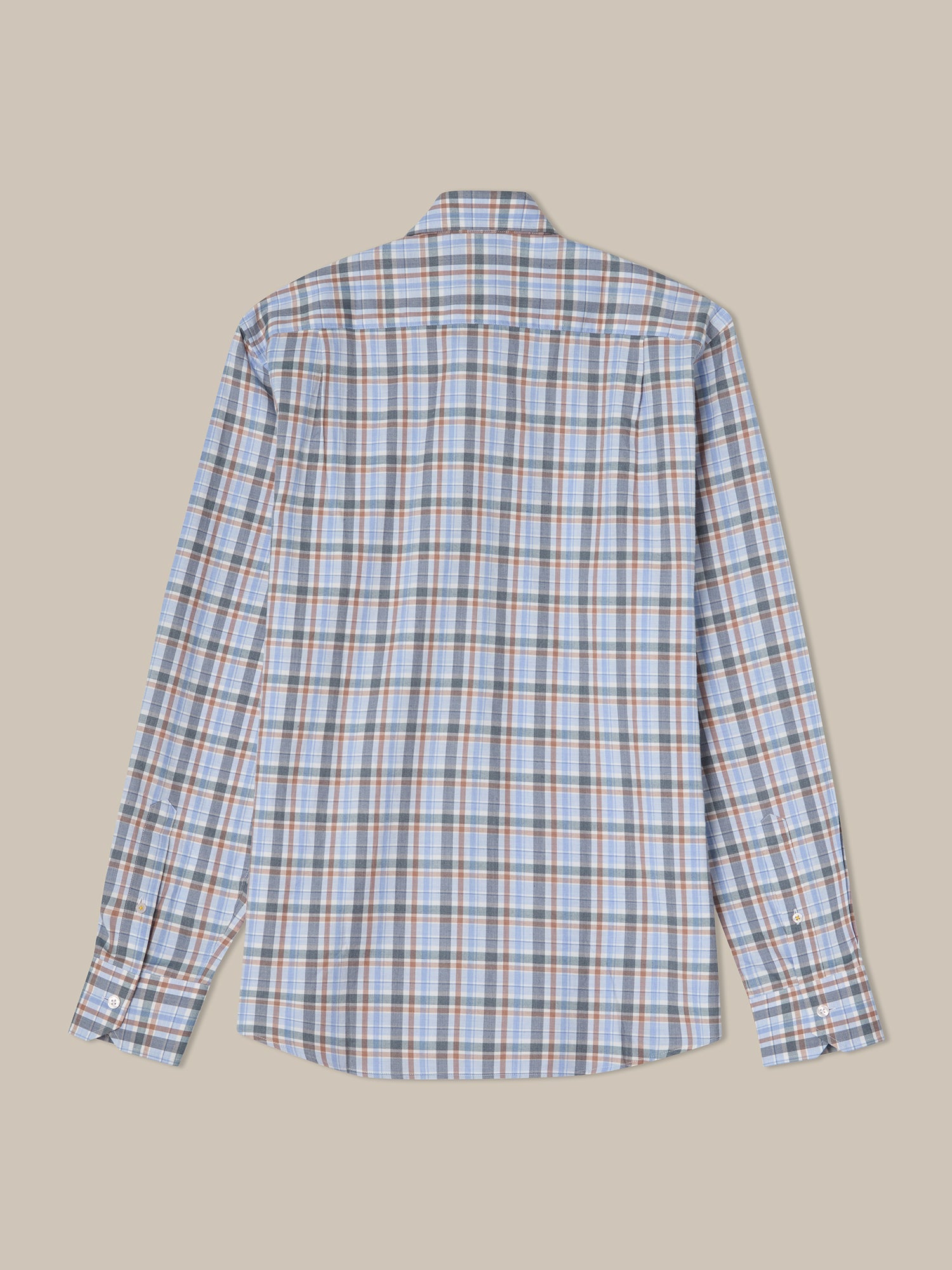 Reynolds Ultra Light Weight Brushed Plaid Shirt in Blue Multi by Robert Talbott