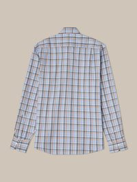 Reynolds Ultra Light Weight Brushed Plaid Shirt in Blue Multi by Robert Talbott