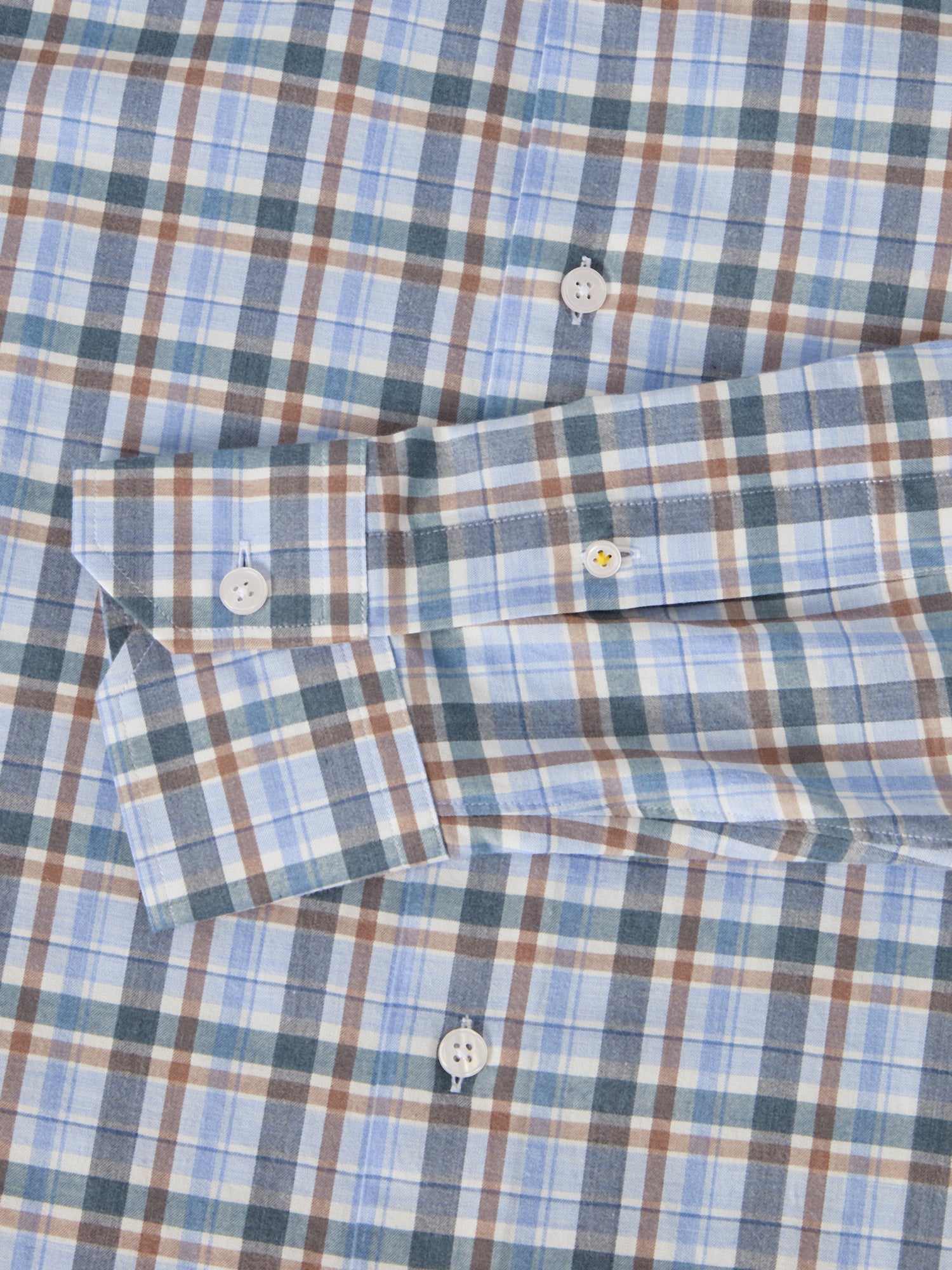 Reynolds Ultra Light Weight Brushed Plaid Shirt in Blue Multi by Robert Talbott