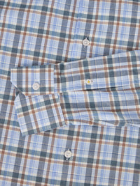 Reynolds Ultra Light Weight Brushed Plaid Shirt in Blue Multi by Robert Talbott